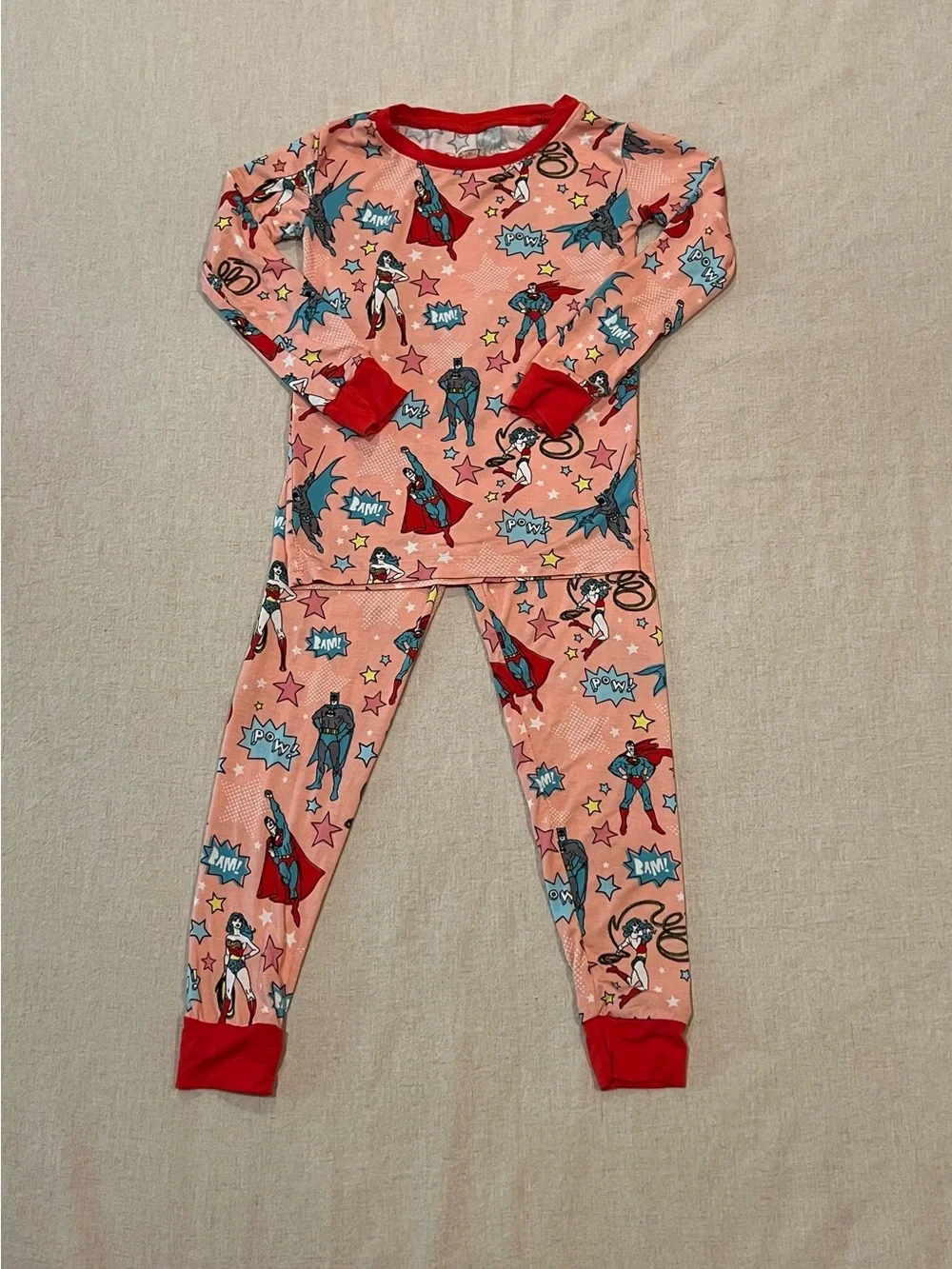 Little Sleepies Pink Super Hero Justice League Pajama Set 4T